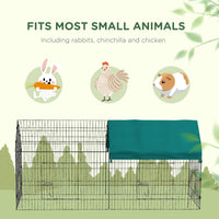 87" Small Animal Playpen with with Roof for Rabbits, Chicken, Chinchillas for Indoor/Outdoor Use, Green