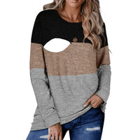 Chic Colorblock Nursing Crew T-Shirt - # BAGE211510106-NURSG - BIG FRENCHIES