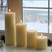 4" White Beeswax Pillar Candle Set - BIG FRENCHIES