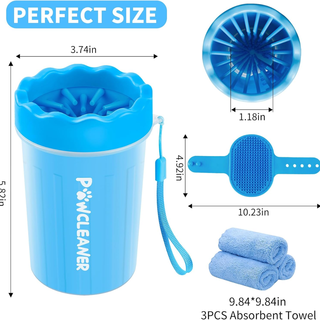 Professional 7 In 1 Dog Paw Cleaner For Dogs & Cats Includes 1 Portable Paw Washer 1 Bath Brush 2 Dog Toothbrushes And 3