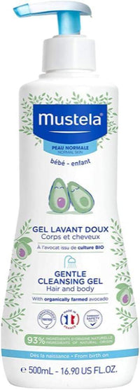 Mustela Gentle Cleansing Newborn Shampoo & Body Wash 500ml - Hypoallergenic Baby Care