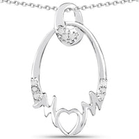0.14 Carat Genuine White Diamond .925 Sterling Silver Pendant