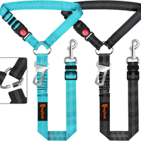 Removable Dog Seat Belt Harness For Car, 3 In 1 Pet Dog Car Seatbelt Leash, Retractable Restraint Secures To Vehicle Hea