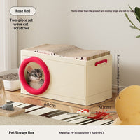 Multi-functional Pet Storage Box With A Cat Scratcher