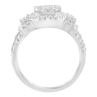 14K White Gold 2 1/4 Cttw Diamond Cocktail Cluster Ring (G-H Color, SI2-I1 Clarity) - Size 7
