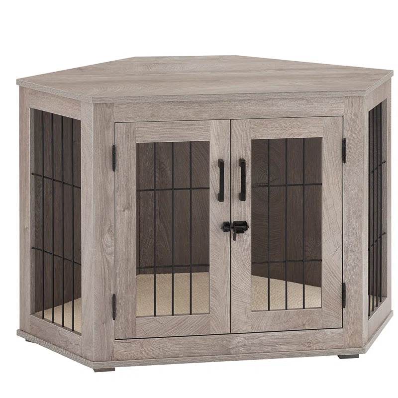 Dereham Furniture Corner Dog Crate with Cushion - BIG FRENCHIES