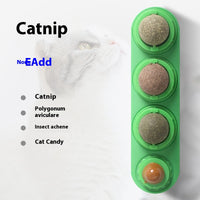 4 In 1 Rotating Catnip Silver Vine Ball Teeth Cleaning Acne Prevention Digestive Health Wall Stick On Toy Edible Safe Ma