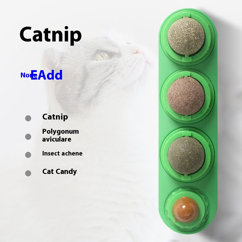 4 In 1 Rotating Catnip Silver Vine Ball Teeth Cleaning Acne Prevention Digestive Health Wall Stick On Toy Edible Safe Ma