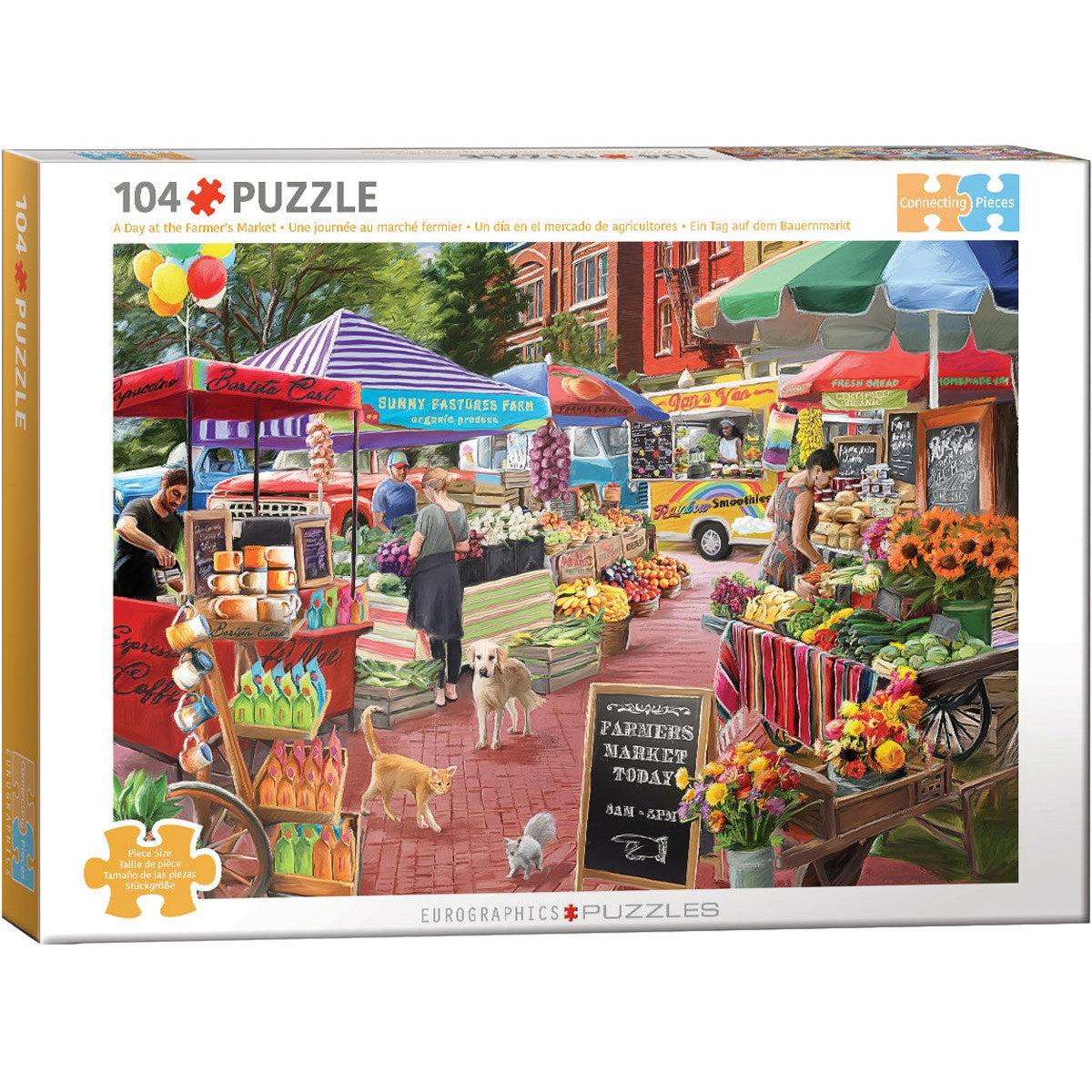 A Day at the Farmer's Market 104 Connecting Pieces Jigsaw Puzzle Eurographics