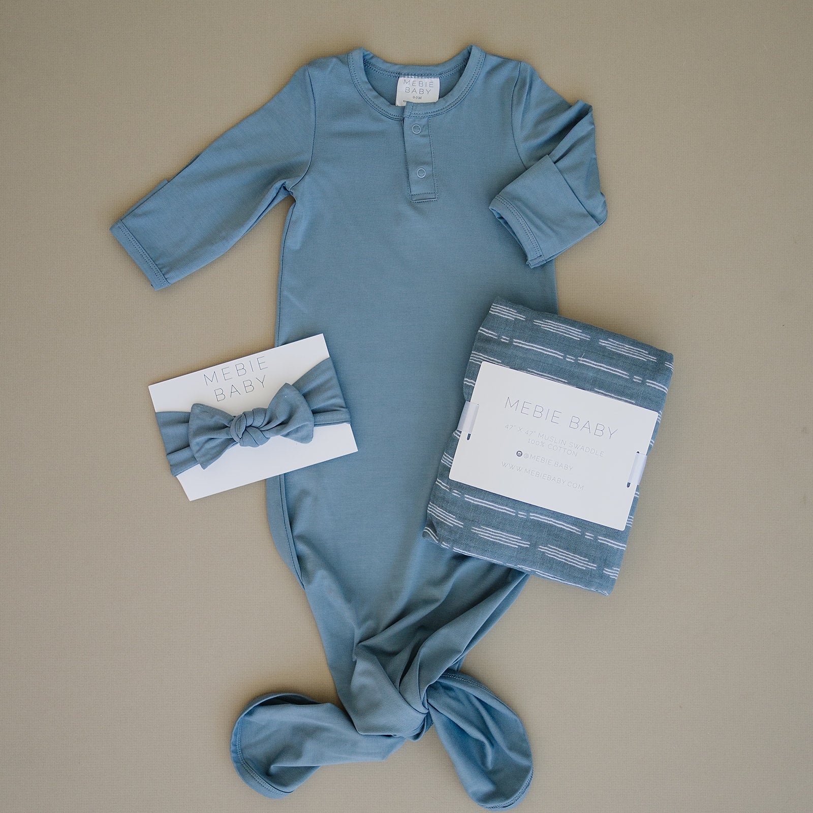 Dusty Blue Bamboo Head Wrap - BIG FRENCHIES