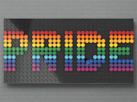 Build-It-Yourself DIY Pride Pixel Art Sign Kit – 32x16 Studs | Rainbow Mosaic on Black Base - BIG FRENCHIES