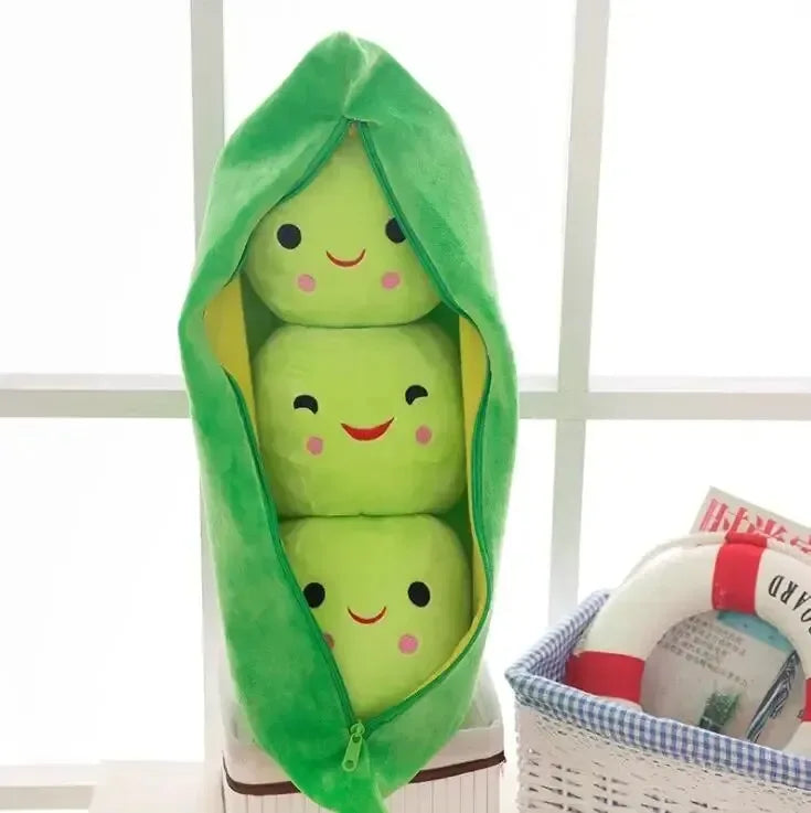 25cm Kawaii Pea Plush – Soft Pea-Shaped Pillow Toy for Kids - BIG FRENCHIES