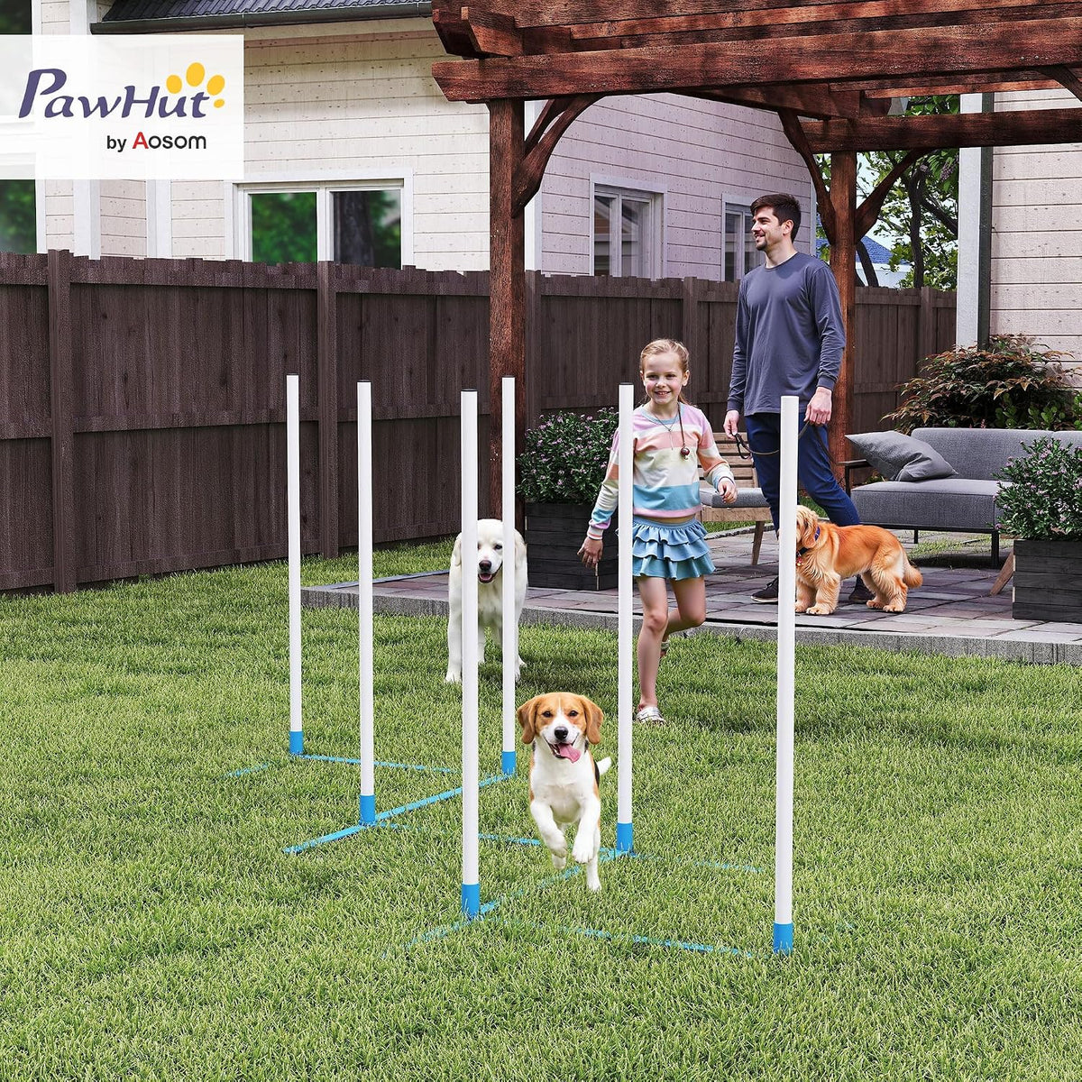 PawHut Dog Agility Training Equipment Set with Weave Poles Carry Bag - image 2