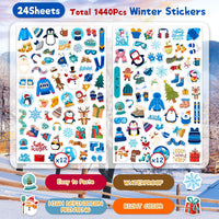 LINAYE 24 Sheets Happy Birthday Stickers, 730 Counts - Winter 24 Sheets - image 3