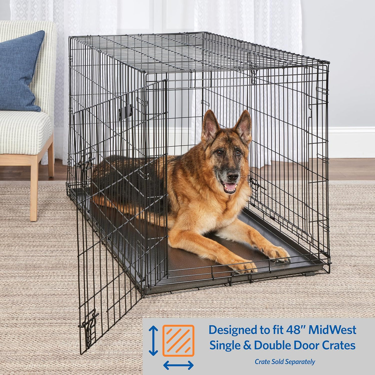 MidWest Homes for Pets Metal Dog Crate Replacement Pan - Sliver / 48 Inch - image 3
