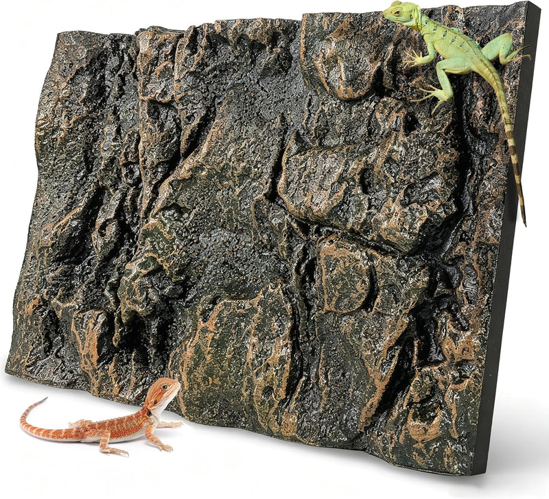 4pcs Rock Terrarium Background, 3D Reptile Tank Background Board - yellow-23.6"* 11.8"（1pcs）
