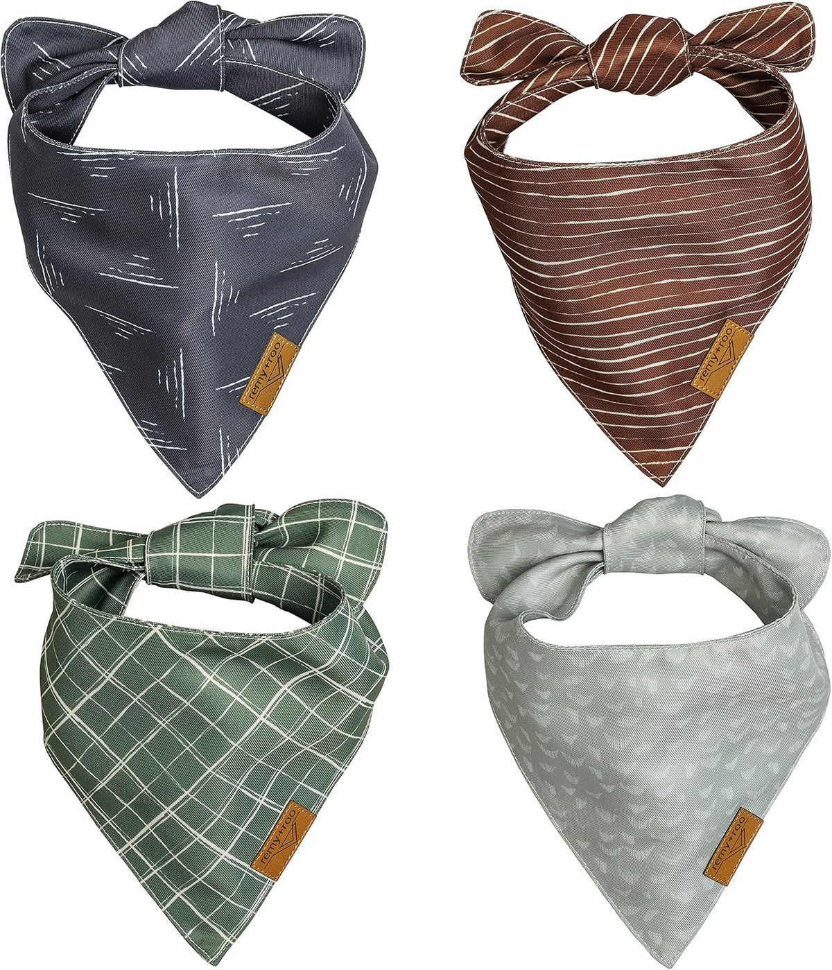 Remy+Roo Logan Spring Dog Bandanas Large, Plaid - Small