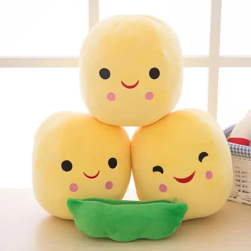 25cm Kawaii Pea Plush – Soft Pea-Shaped Pillow Toy for Kids - BIG FRENCHIES