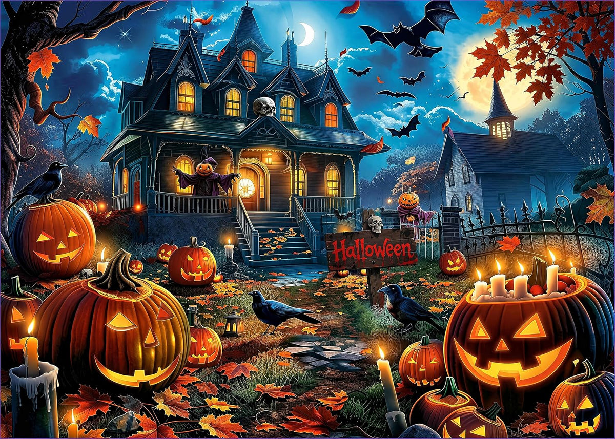 Nattork Jigsaw Puzzle 1000 Pieces for Adults - Halloween House
