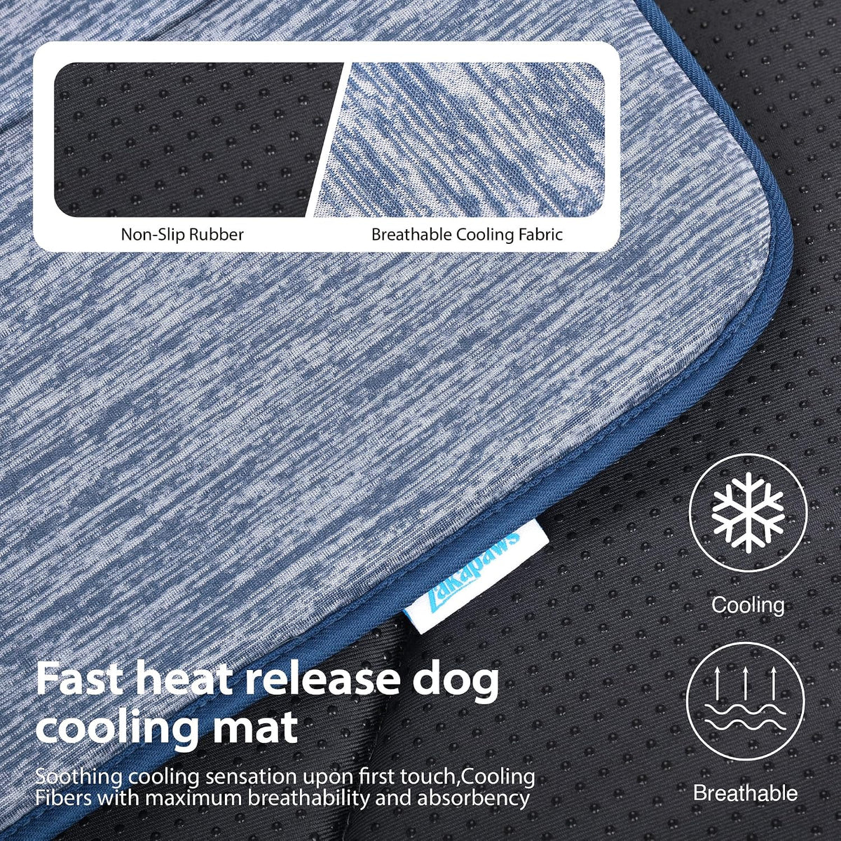Dog Cooling Mat for Large Dogs, 35"x23" Memory Foam Pet Pad – Essentials for Dogs - Wander Blue / 41"L x 27"W x 0.8"H - image 4