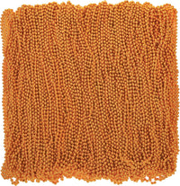Huskein Bead Necklace, 33" Colorful Mardi Gras Beads Necklaces - Orange / 120