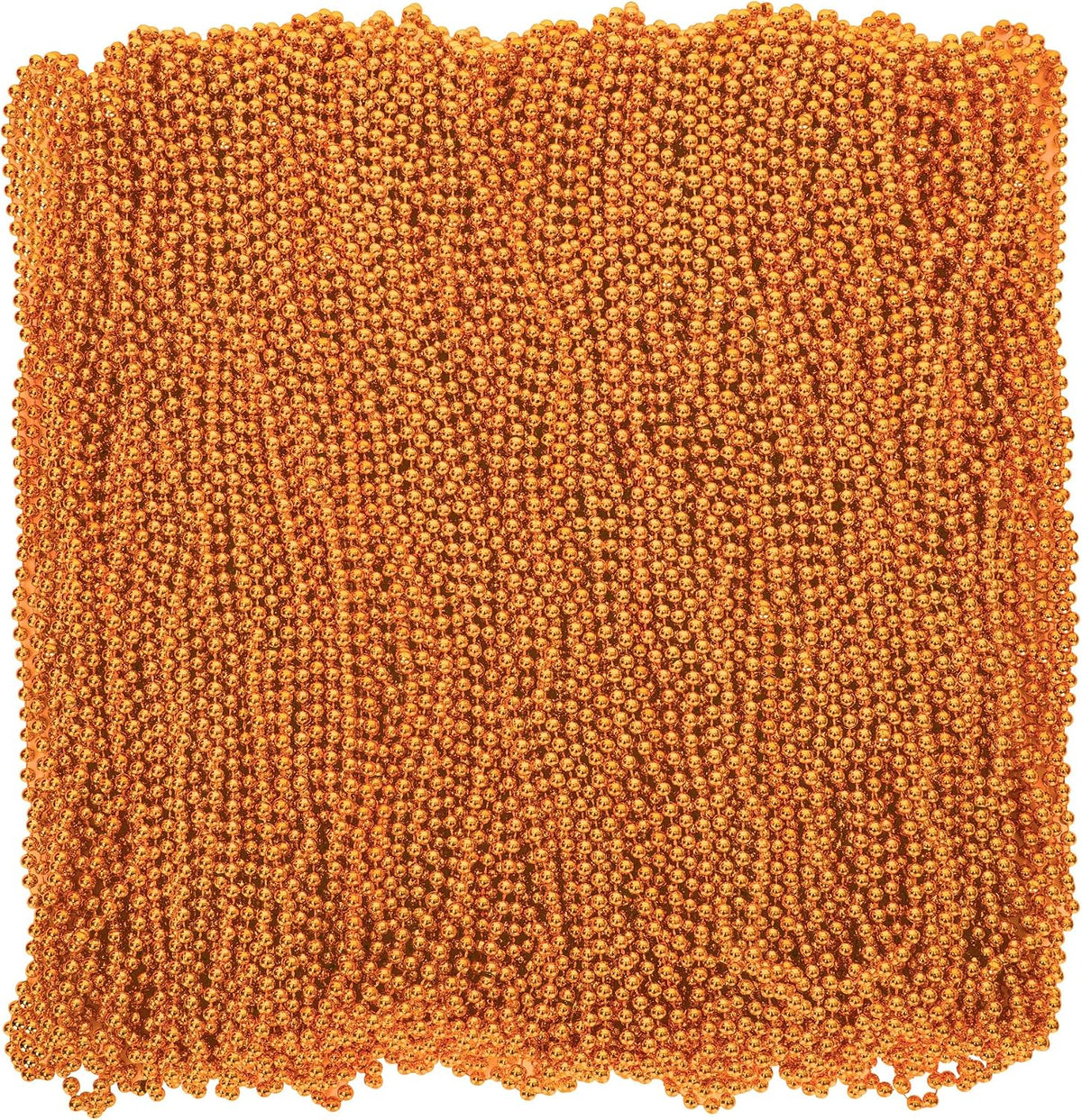 Huskein Bead Necklace, 33" Colorful Mardi Gras Beads Necklaces - Orange / 120