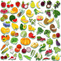 SpriteGru 59 piece fruit and vegetable magnets for toddlers for fridge and whiteboard