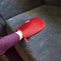 Hair Magnet Pet Fur Removal Mitt, Lint, Fur, and Dander Cleanup for Furniture, Clothing, and Upholstery, Reusable, Durable, Quick & Easy Cleaning, Red, 2-Pack
