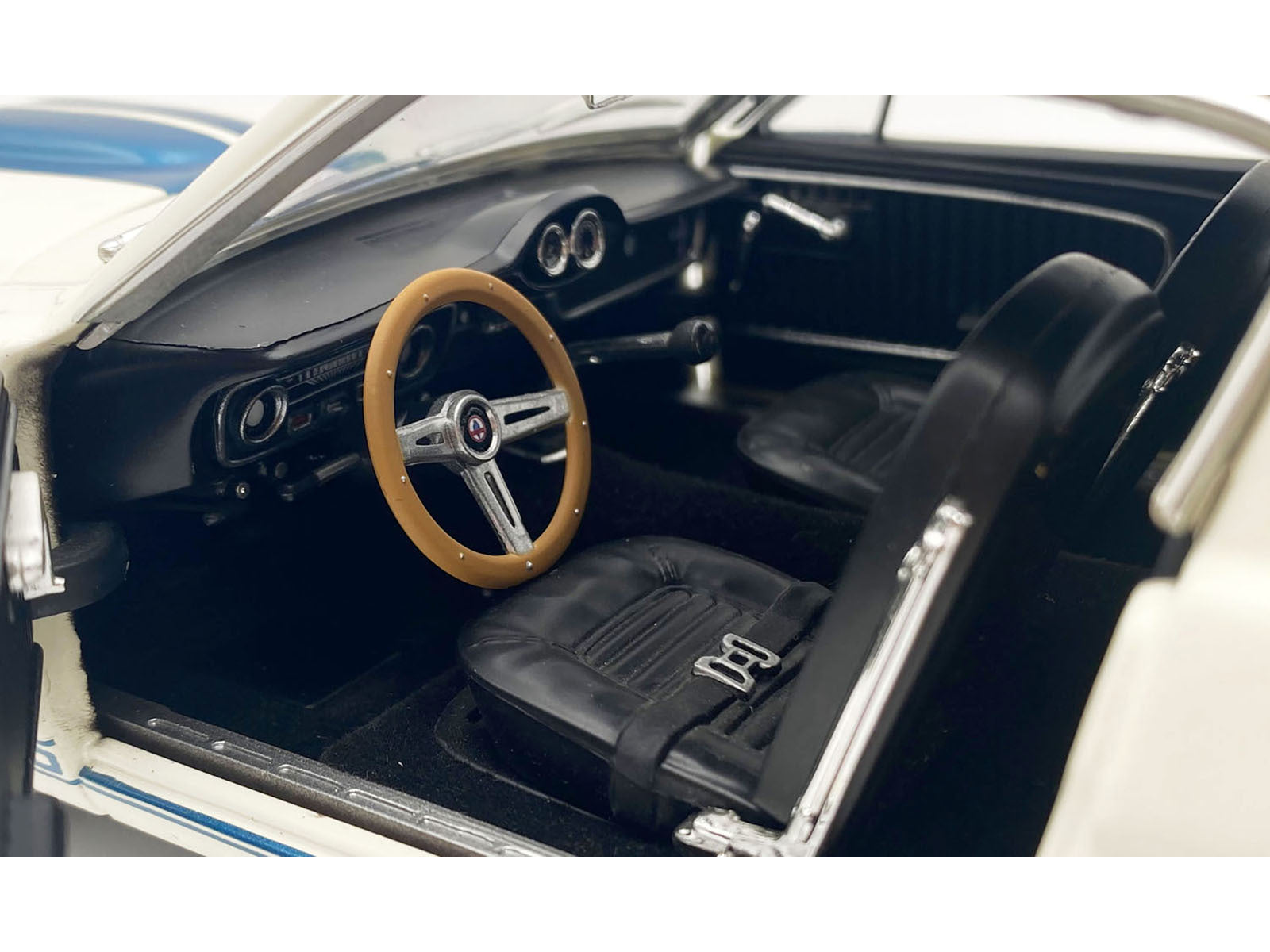 1965 Shelby GT350 "Reynolds Ford" White with Blue Stripes Limited Edition to 204 pieces Worldwide 1/18 Diecast Model Car by ACME