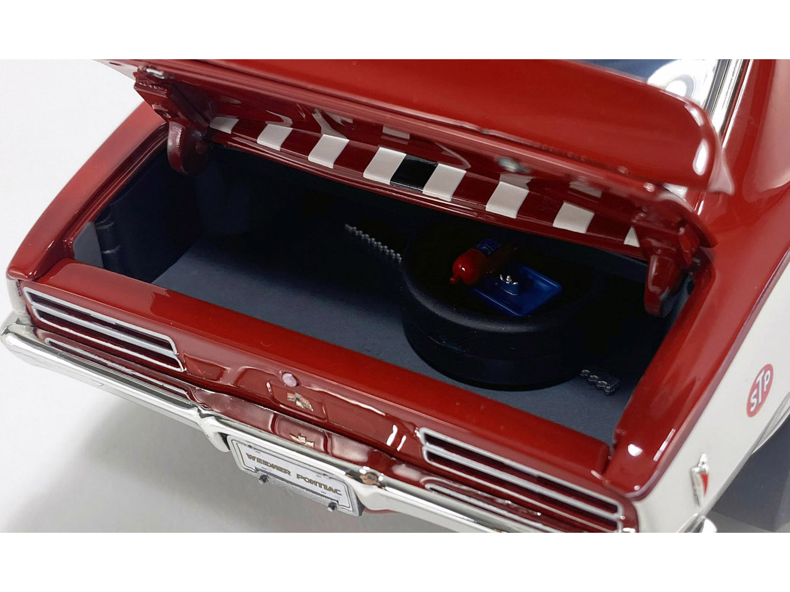1968 Pontiac Firebird "First Ram Air II - Weidner Pontiac" White and Red with Stripes Limited Edition to 306 pieces Worldwide 1/18 Diecast Model Car by ACME