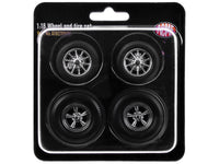 "Drag" Wheel and Tire Set of 4 pieces from "1957 Chevrolet 150 Gasser 'High Roller'" for 1/18 Scale Models by ACME