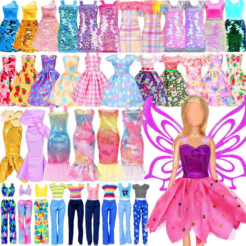 BYMORE 12 Set Doll Clothes Kit, Include Fashion Dresses