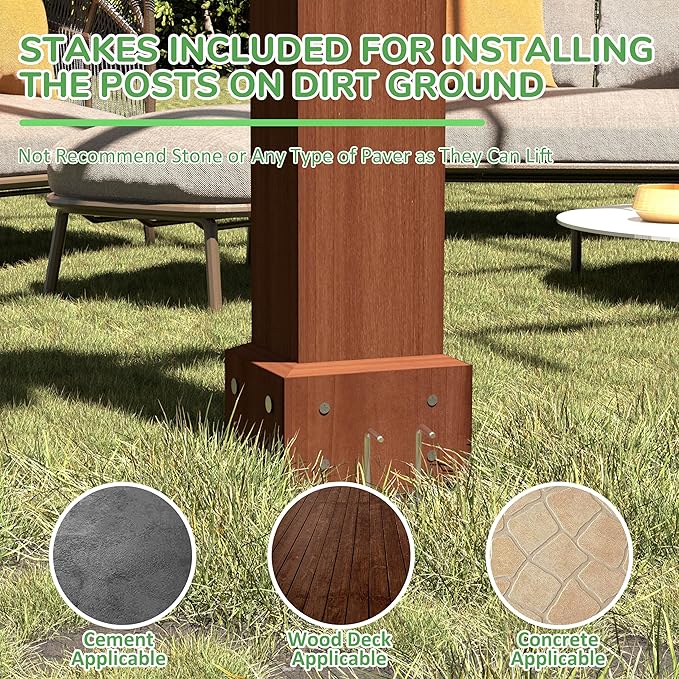MUPATER 12x24 FT Wooden Pergola, All Cedar Wood Pergola Kit with Stakes, Quality Supported Structure, All-Season Durability, Snow and Wind Supported, Outdoor Shade for Backyard, Deck, Lawn, Patio