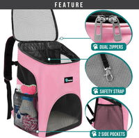 PetAmi Cat Backpack Carrier for Small Dogs and Large Cats - Pink - image 3