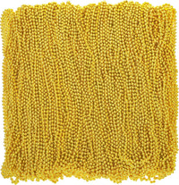 Huskein Bead Necklace, 33" Colorful Mardi Gras Beads Necklaces - Gold / 12