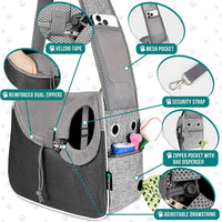 PetAmi Dog Sling Carrier for Small Dog - Gray - image 3