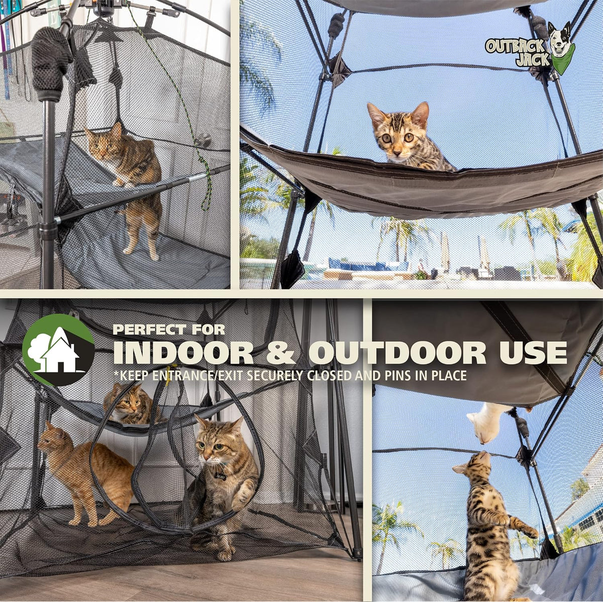 Cat Tent, Large Portable Playhouse for Outdoors and Indoors – Essentials for Cats - Kitty Katio Tower - image 2