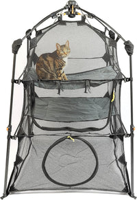 Cat Tent, Large Portable Playhouse for Outdoors and Indoors – Essentials for Cats - Kitty Katio Tower