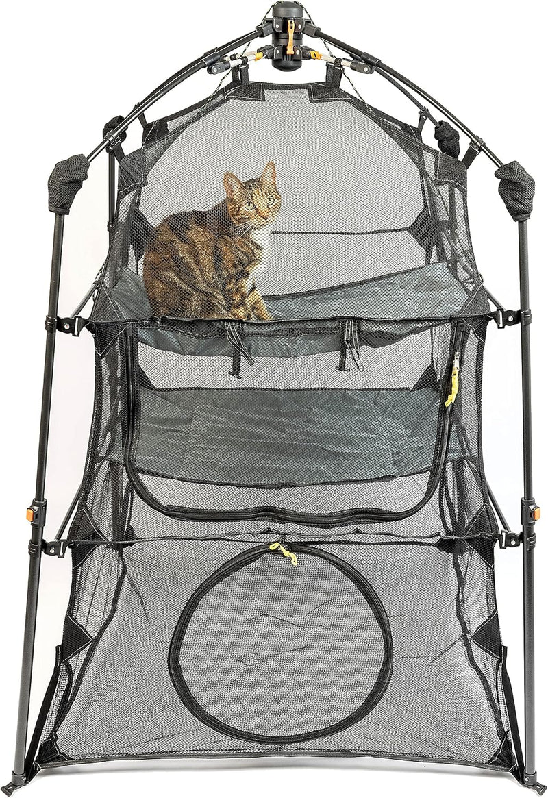 Cat Tent, Large Portable Playhouse for Outdoors and Indoors – Essentials for Cats - Kitty Katio Tower