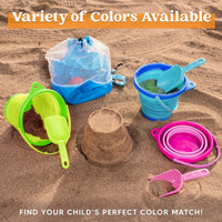 JOYIN Foldable Beach Bucket Set, Camping Gear, Travelling - Blue/Pink/Green - image 4