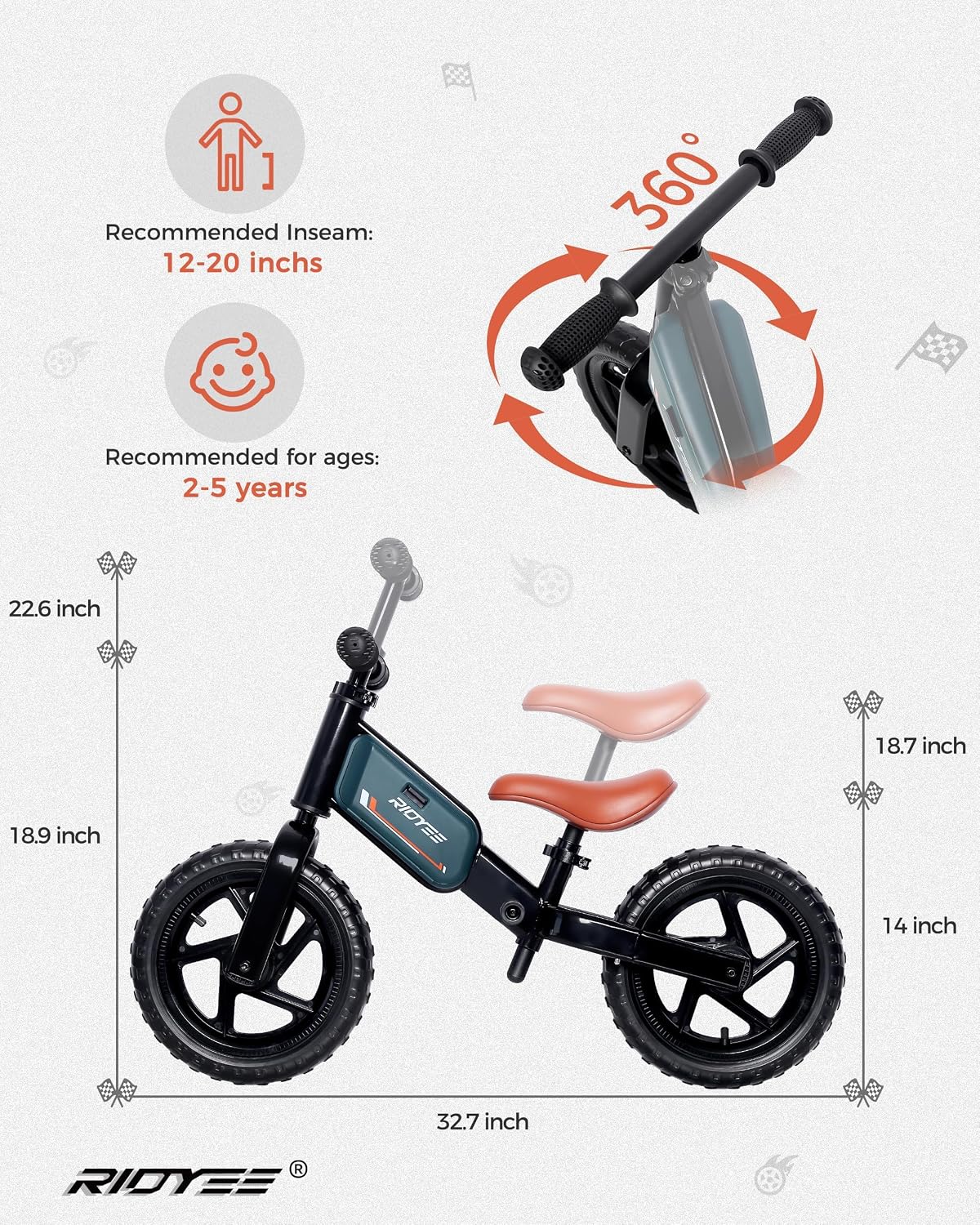 RIDYEE Toddler Balance Bike 2 Year Old - Green - image 4