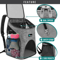 PetAmi Cat Backpack Carrier for Small Dogs and Large Cats - Heather Gray - image 3