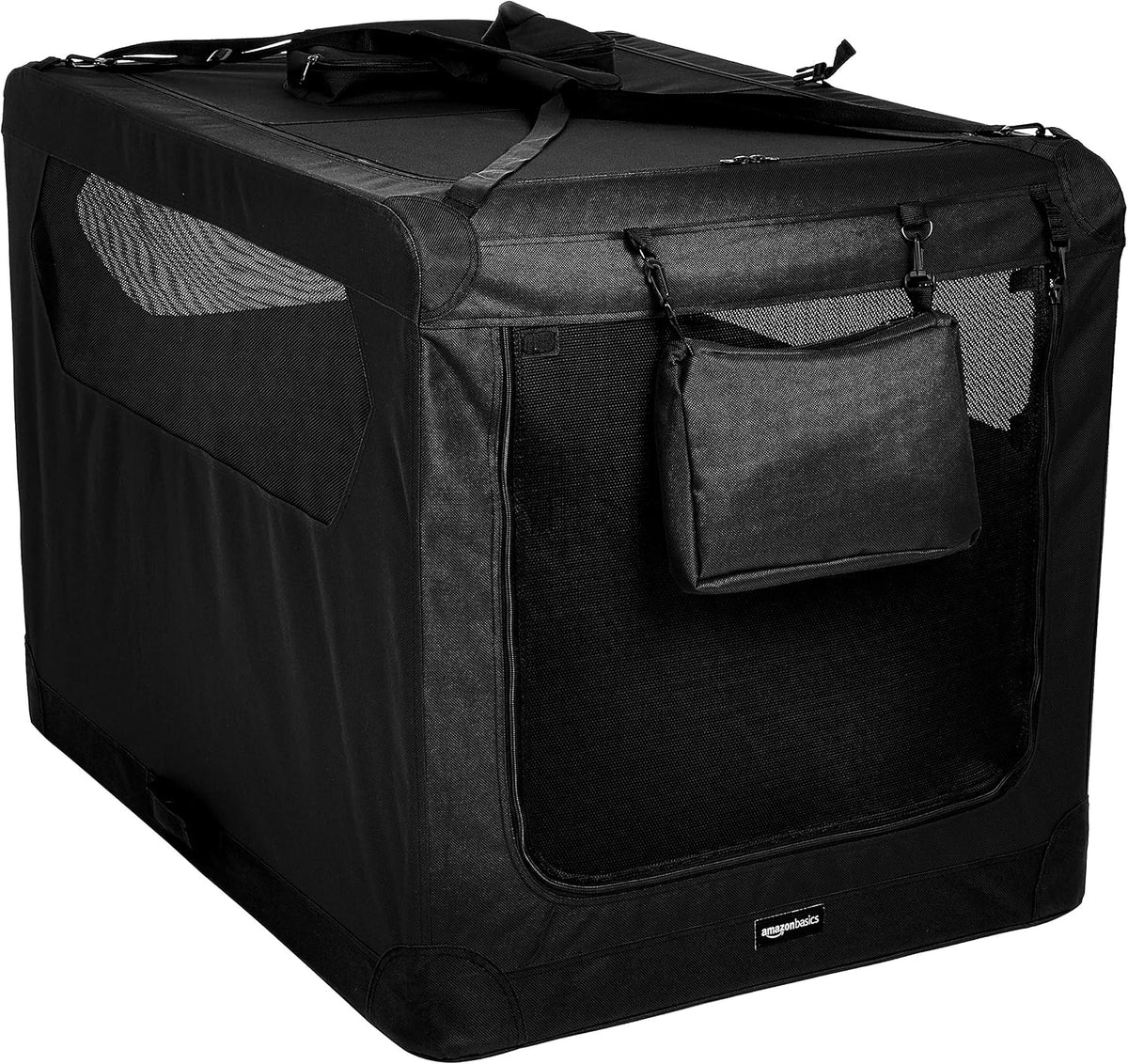 Amazon Basics Portable Folding Soft Pet Dog Crate Carrier Kennel - BLACK / 41.9"L x 30.9"W x 30.7"H