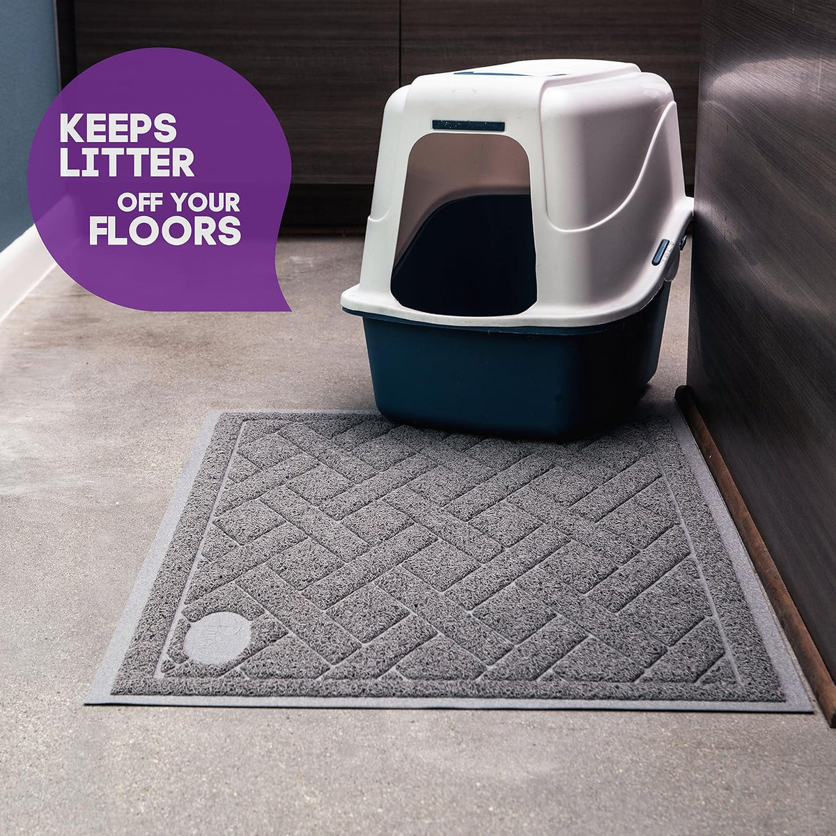 Pawkin Cat Litter Mat, Patented Design with Litter Lock Mesh - X-Large (35" x 23") - image 3