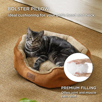 Bedsure Small Dog Bed Washable, Round Cat Beds for Indoor Cats - 20"L x 19"W x 6"Th / Terracotta - image 3