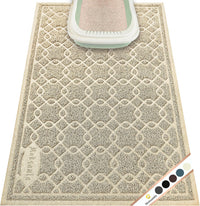 35x24 Inch Large Cat Litter Box Mat, Scatter Control, Waterproof – Daily Care for Cats - 1 Count (Pack of 1) / L-Beige