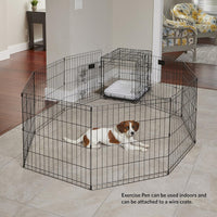 MidWest 30-Inch Exercise Pen, Single Door, 16 Sq Ft Play Area – Essentials for Dogs - Black No Door / 36" H - image 4