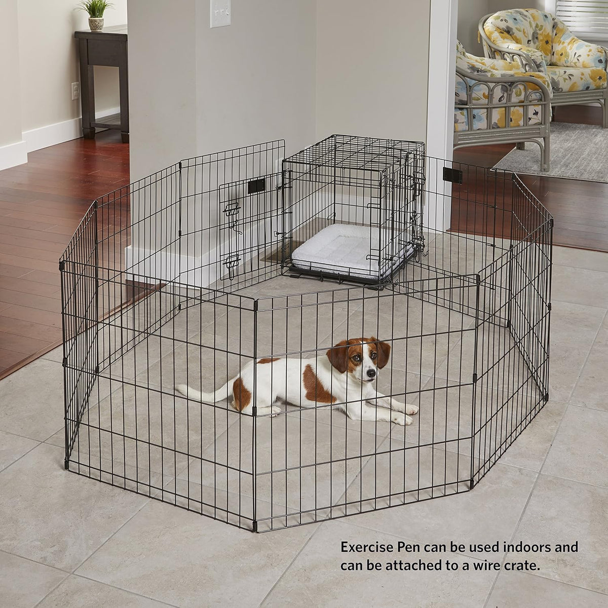 MidWest 30-Inch Exercise Pen, Single Door, 16 Sq Ft Play Area – Essentials for Dogs - Black No Door / 36" H - image 4