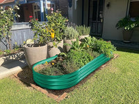 Land Guard Galvanized Raised Garden Bed Kit, Galvanized Planter Raised Garden Boxes Outdoor, Oval Large Metal Raised Garden Beds for Vegetables 4 x 2 x 1ft(1pcs) (Green)…
