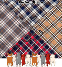 Soft Washable Plaid Bandanas for Dogs and Cats - Light Khaki / Large - image 3